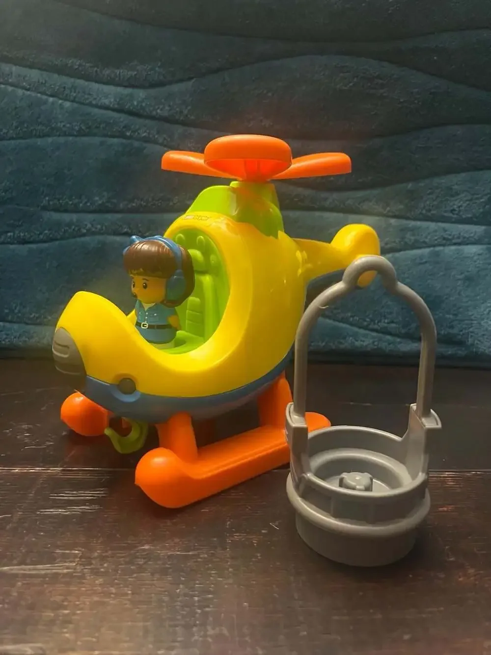 Fisher-Price Little People Spin 'n Fly Helicopter Toy with Pilot Figure and Resc